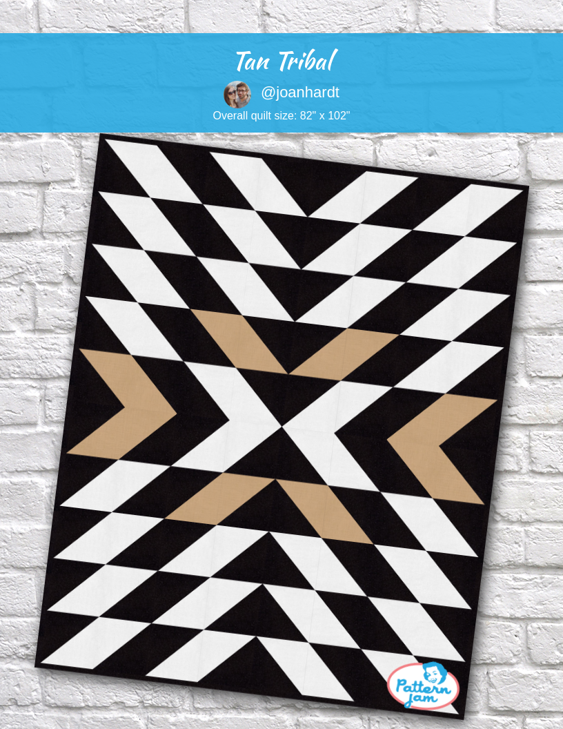 tan tribal - custom quilt designed by &#64;joanhardt using PatternJam quilt design software