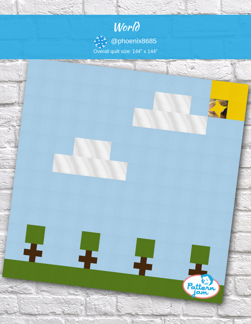 World - custom quilt designed by &#64;phoenix8685 using PatternJam quilt design software