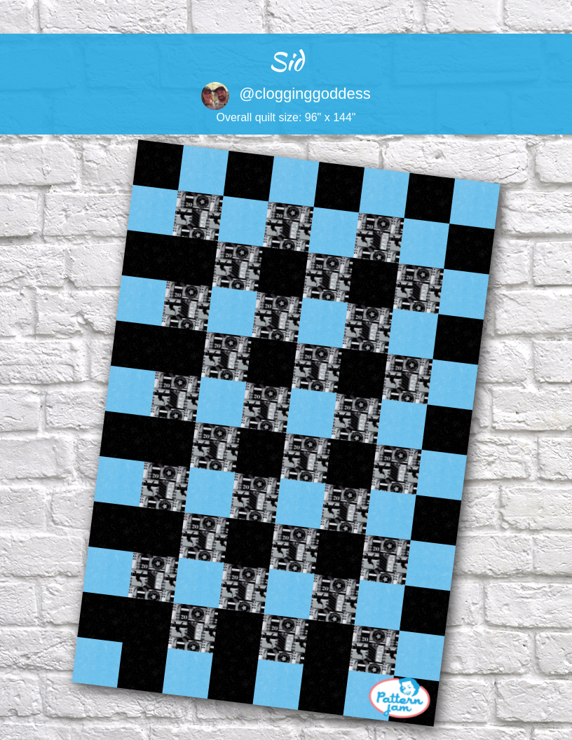Sid - custom quilt designed by &#64;clogginggoddess using PatternJam quilt design software