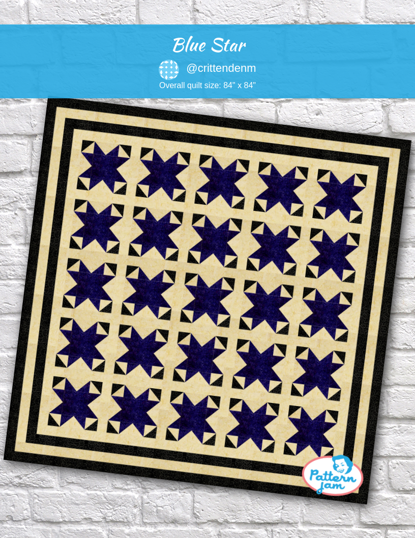 blue star - custom quilt designed by &#64;crittendenm using PatternJam quilt design software