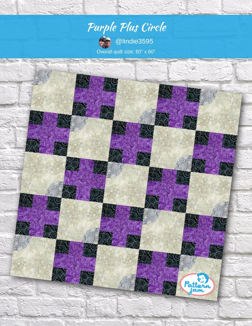 purple plus circle - custom quilt designed by &#64;lindie3595 using PatternJam quilt design software