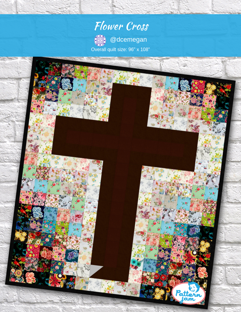 Flower Cross - custom quilt designed by &#64;dcemegan using PatternJam quilt design software