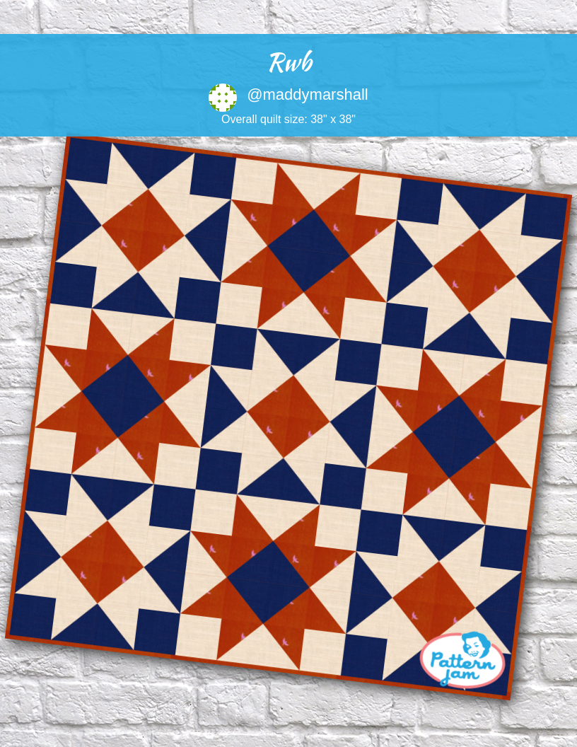 rwb - custom quilt designed by &#64;maddymarshall using PatternJam quilt design software