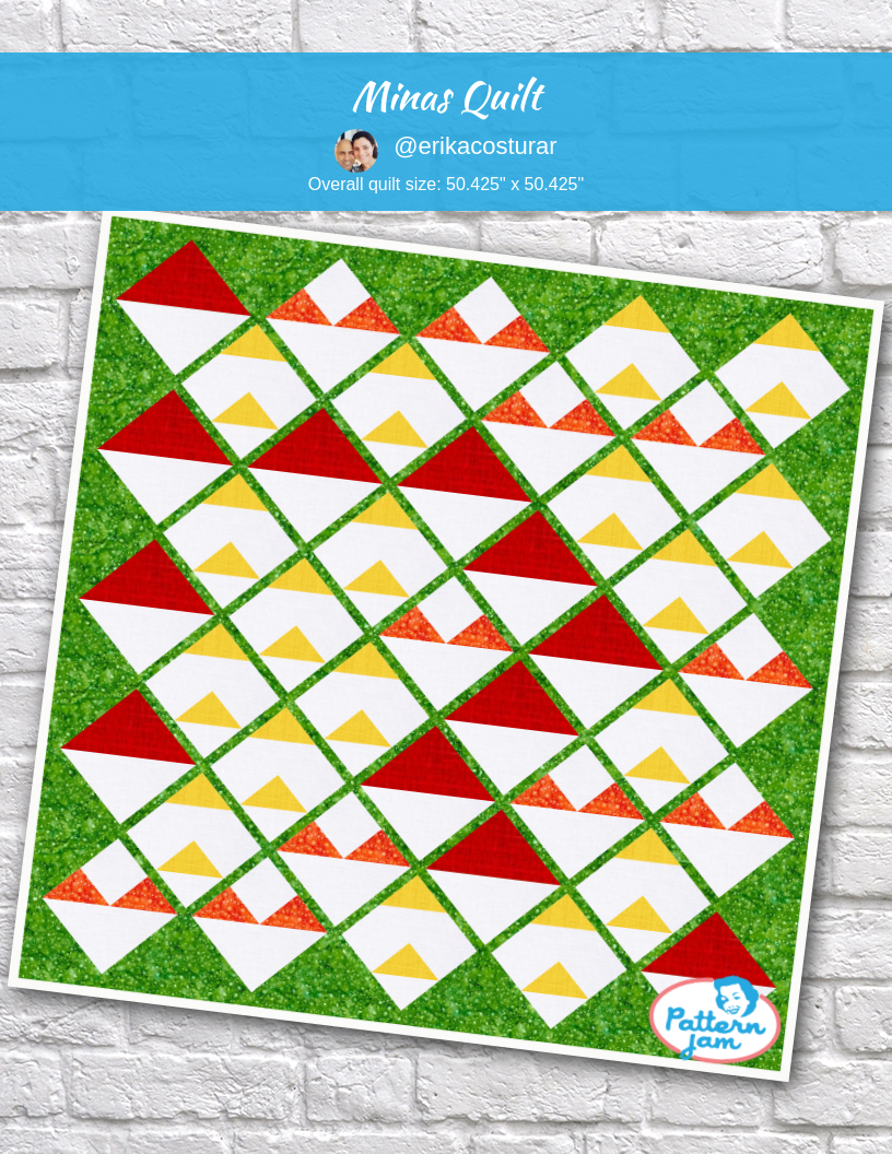 Minas Quilt - custom quilt designed by &#64;erikacosturar using PatternJam quilt design software