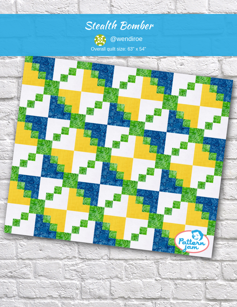 Stealth Bomber - custom quilt designed by &#64;wendiroe using PatternJam quilt design software