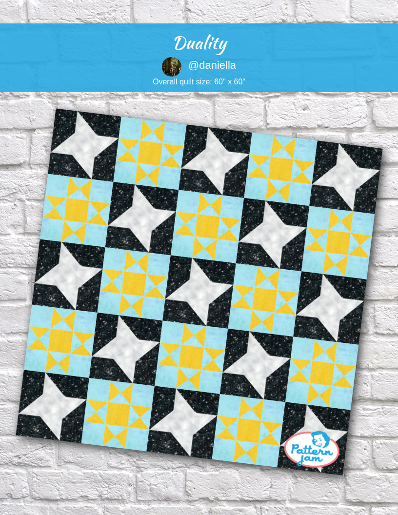 Duality - custom quilt designed by &#64;daniella using PatternJam quilt design software