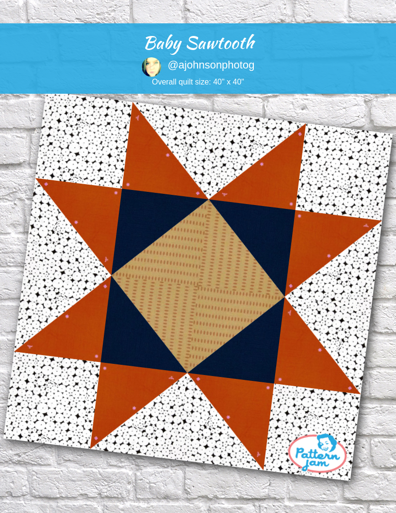 Baby Sawtooth - custom quilt designed by &#64;ajohnsonphotog using PatternJam quilt design software