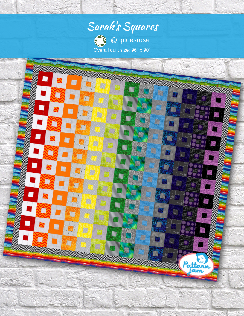 Sarah's squares - custom quilt designed by &#64;tiptoesrose using PatternJam quilt design software