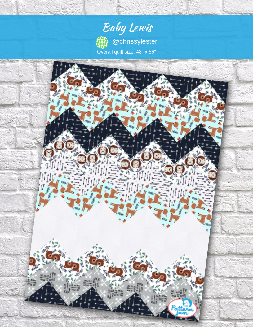 Baby Lewis - custom quilt designed by &#64;chrissylester using PatternJam quilt design software