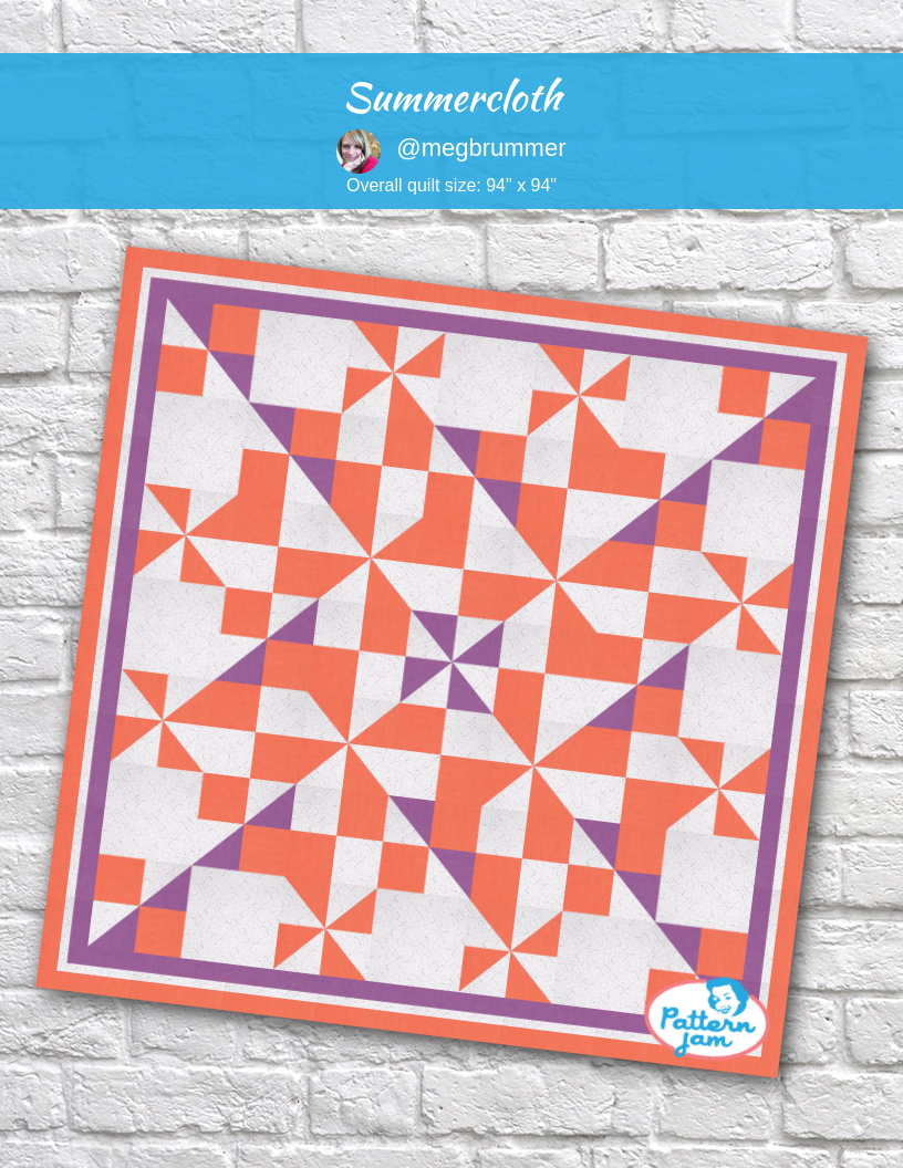 Summercloth - custom quilt designed by &#64;megbrummer using PatternJam quilt design software