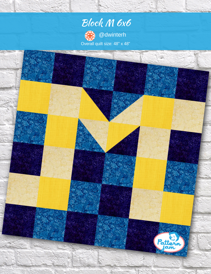 Block M  6x6 - custom quilt designed by &#64;dwinterh using PatternJam quilt design software