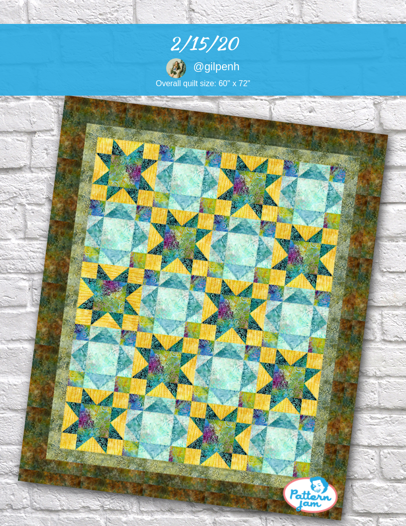 2/15/20 - custom quilt designed by &#64;gilpenh using PatternJam quilt design software