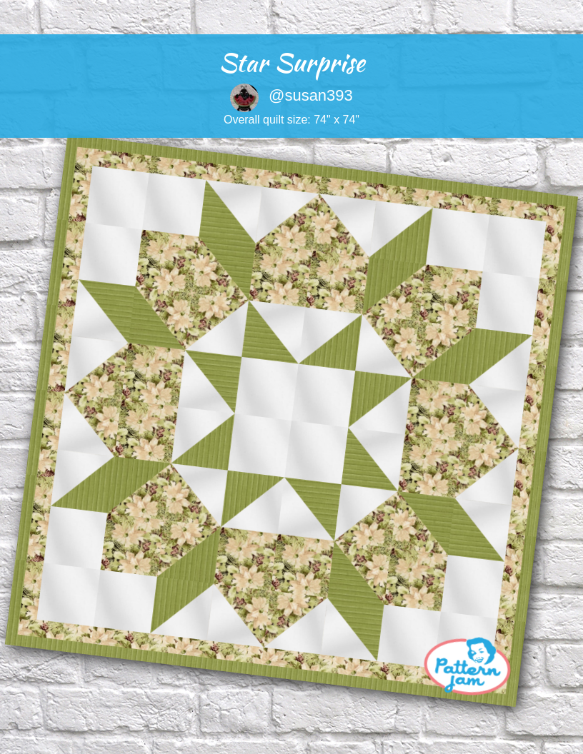 Star Surprise - custom quilt designed by &#64;susan393 using PatternJam quilt design software