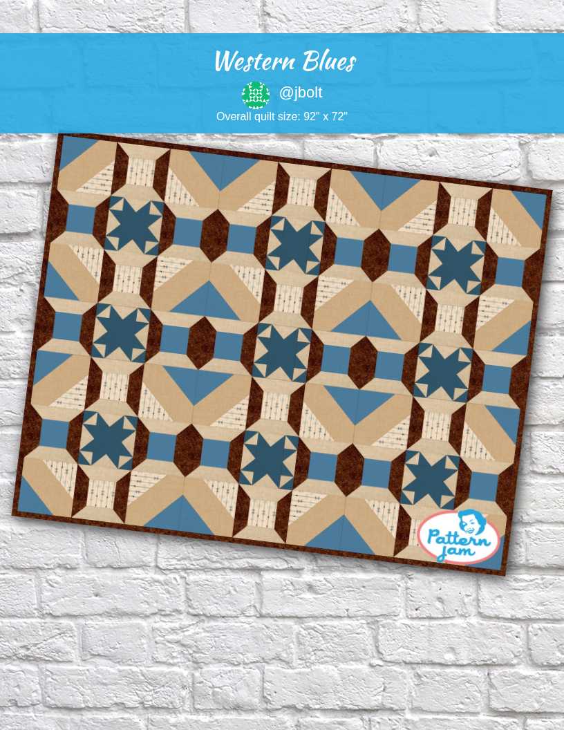Western Blues - custom quilt designed by @jbolt using PatternJam quilt design software