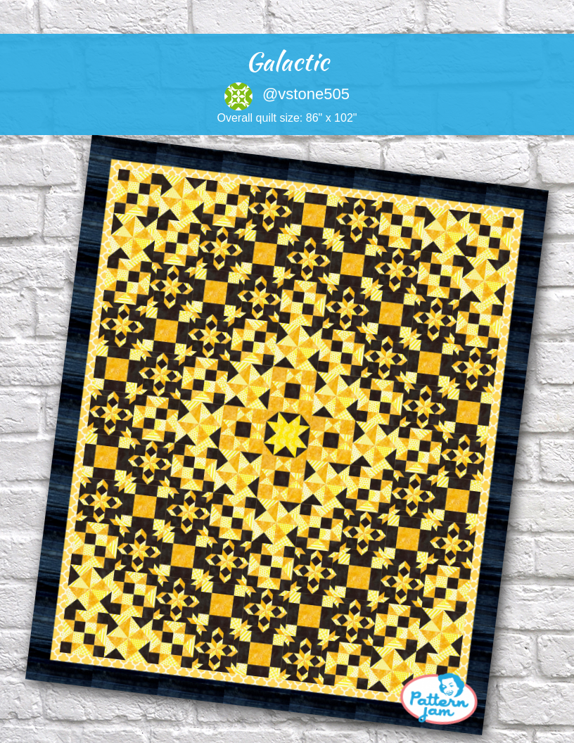 Galactic - custom quilt designed by &#64;vstone505 using PatternJam quilt design software