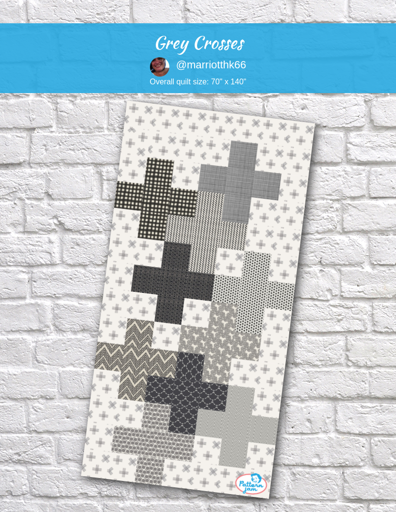 Grey crosses - custom quilt designed by &#64;marriotthk66 using PatternJam quilt design software