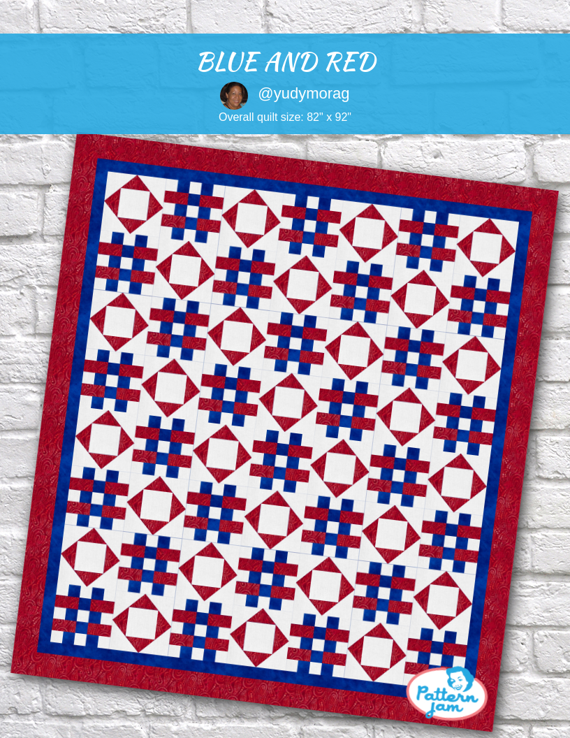 BLUE AND RED - custom quilt designed by &#64;yudymorag using PatternJam quilt design software