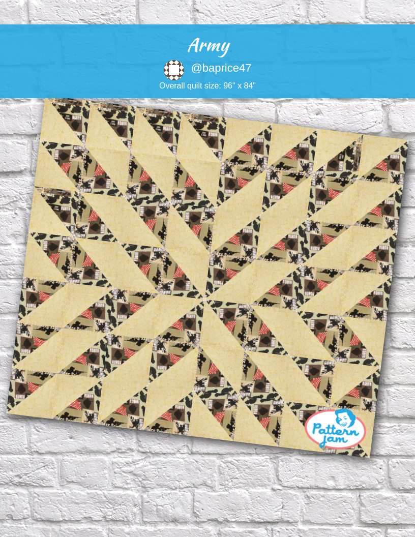army - custom quilt designed by &#64;baprice47 using PatternJam quilt design software