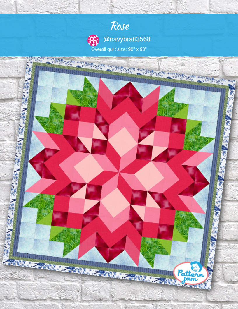 Rose - custom quilt designed by @navybratt3568 using PatternJam quilt design software