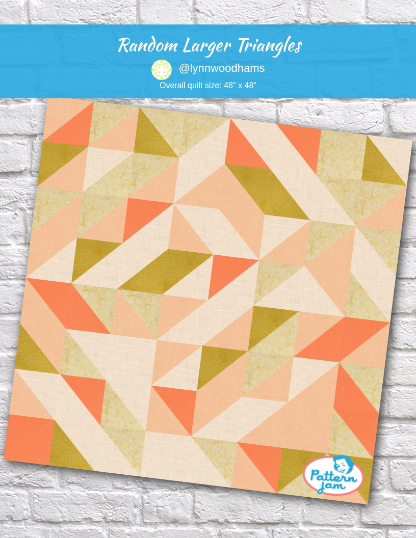 Random larger triangles - custom quilt designed by &#64;lynnwoodhams using PatternJam quilt design software
