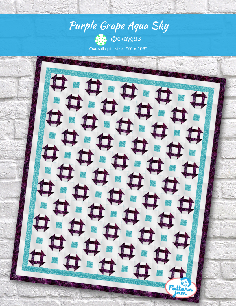 Purple Grape Aqua Sky - custom quilt designed by &#64;ckayg93 using PatternJam quilt design software