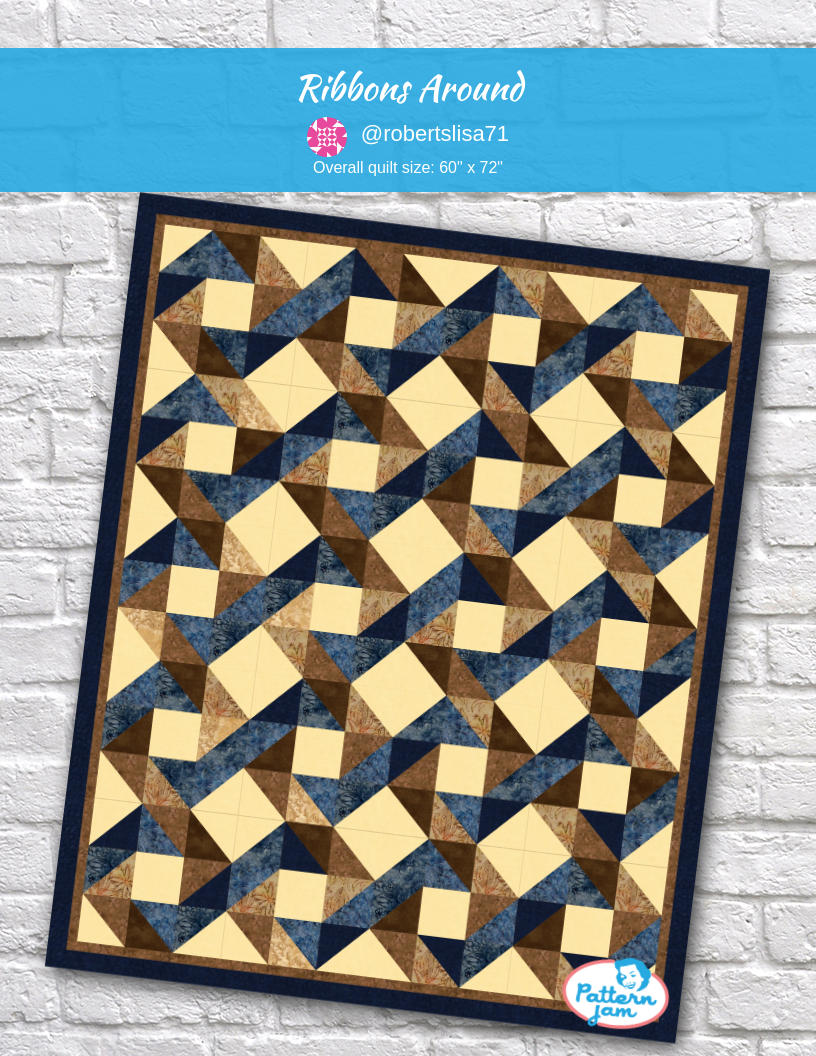 Ribbons Around - custom quilt designed by &#64;robertslisa71 using PatternJam quilt design software