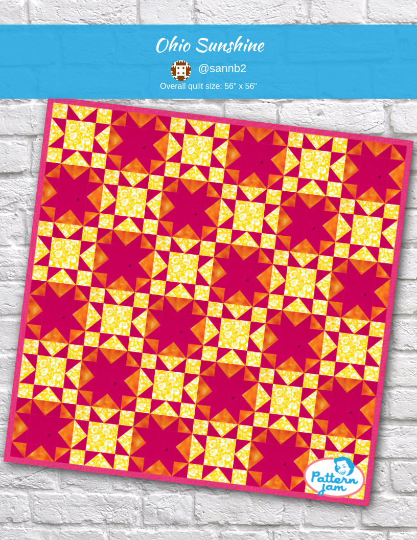 ohio sunshine - custom quilt designed by &#64;sannb2 using PatternJam quilt design software