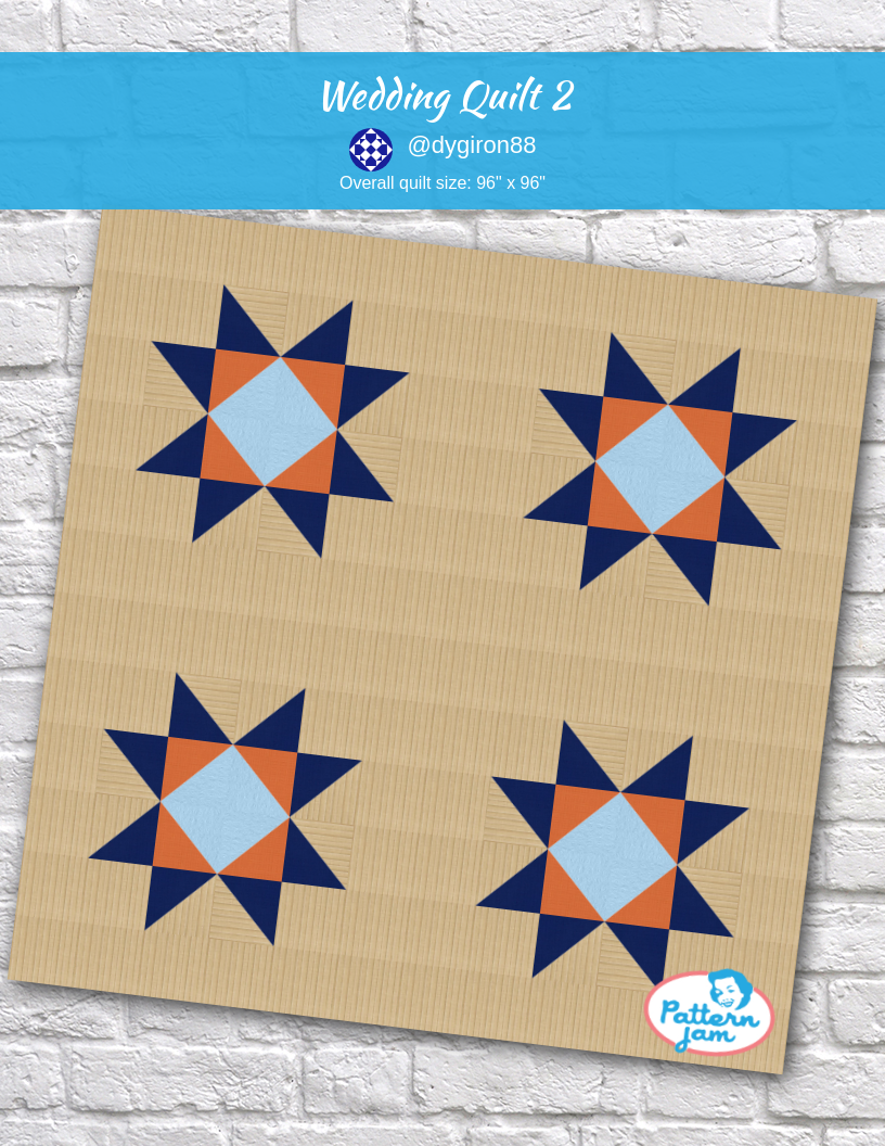 Wedding quilt 2 - custom quilt designed by &#64;dygiron88 using PatternJam quilt design software