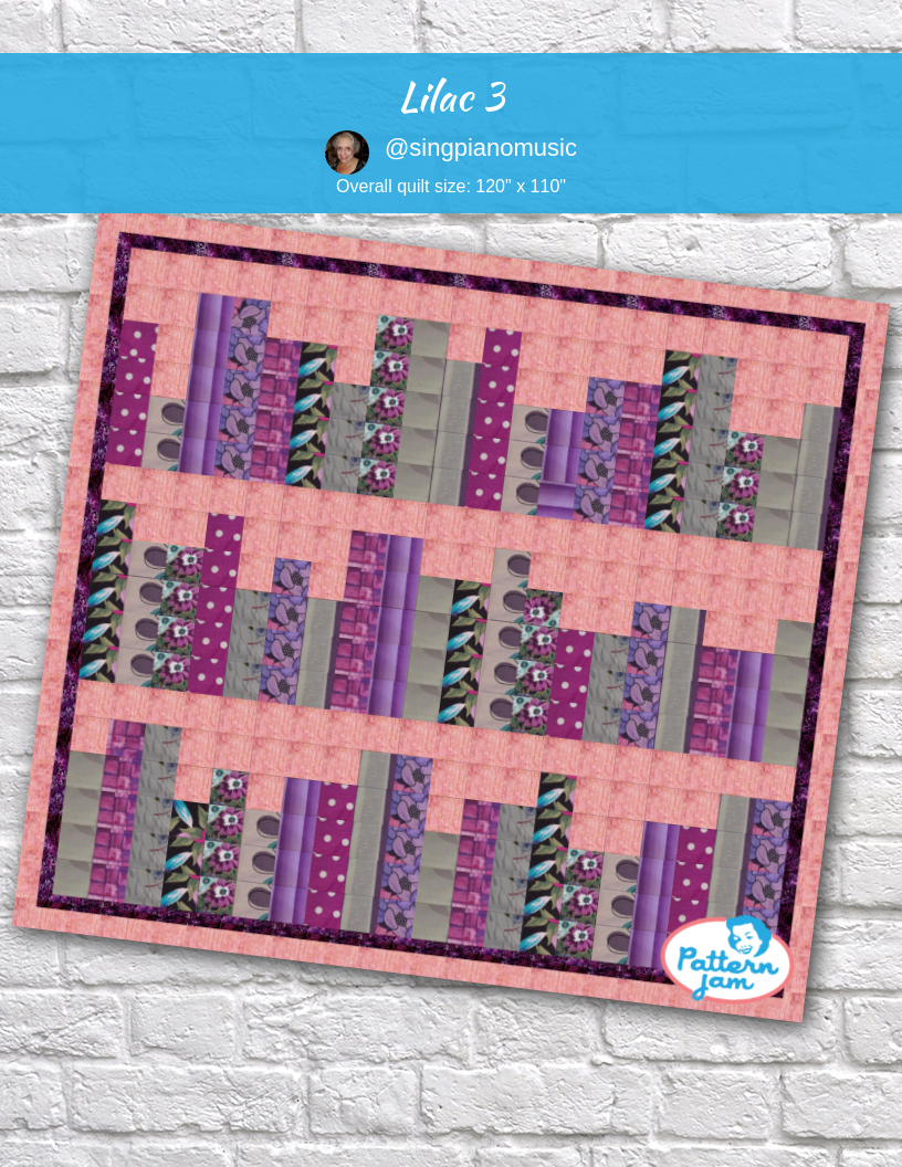 Lilac 3 - custom quilt designed by &#64;singpianomusic using PatternJam quilt design software
