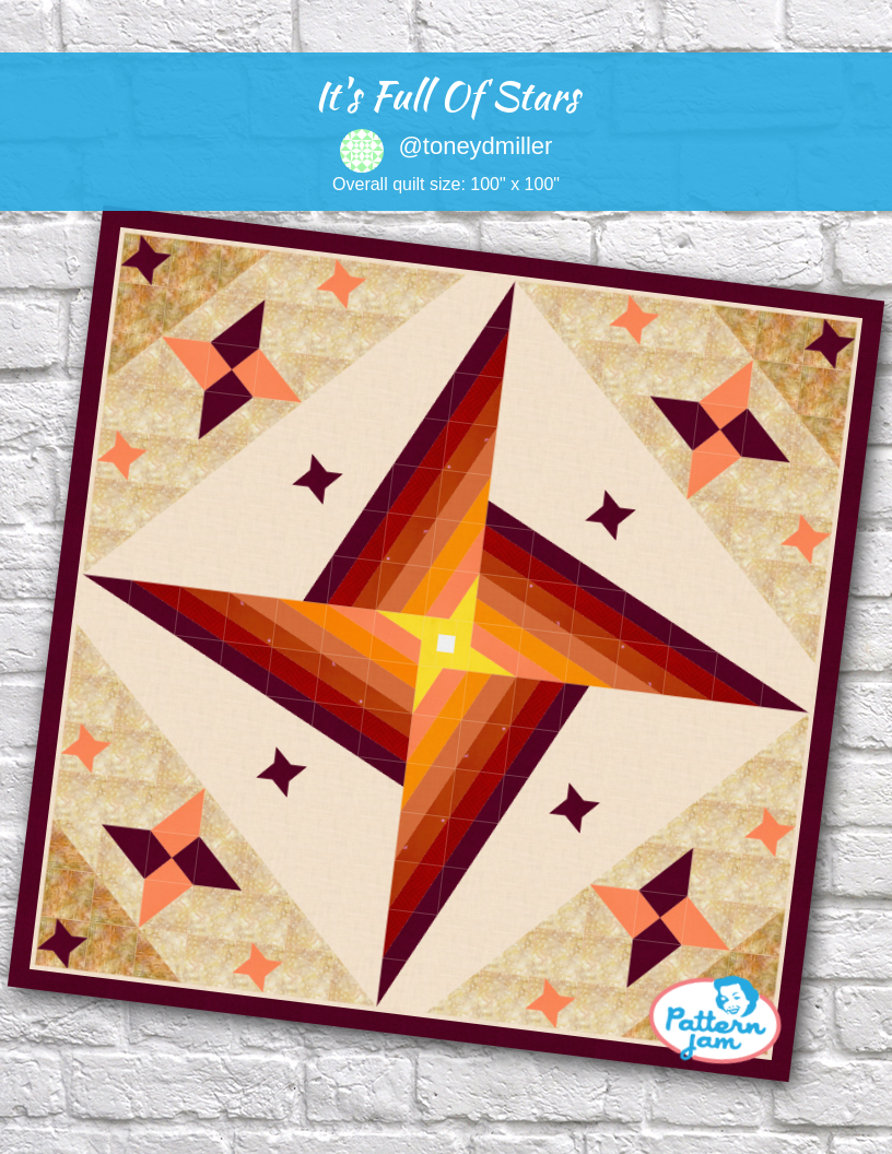 It's Full of Stars - custom quilt designed by &#64;toneydmiller using PatternJam quilt design software