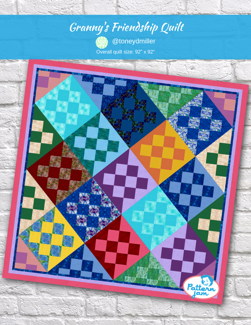 Granny's Friendship Quilt - custom quilt designed by &#64;toneydmiller using PatternJam quilt design software