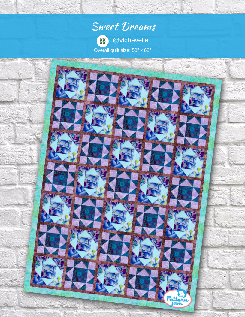 Sweet dreams - custom quilt designed by &#64;vlchevelle using PatternJam quilt design software