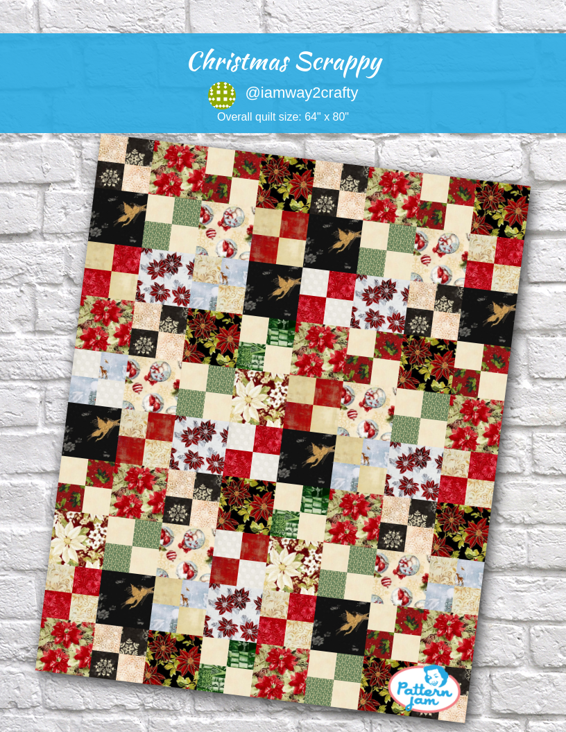 Christmas Scrappy - custom quilt designed by &#64;iamway2crafty using PatternJam quilt design software