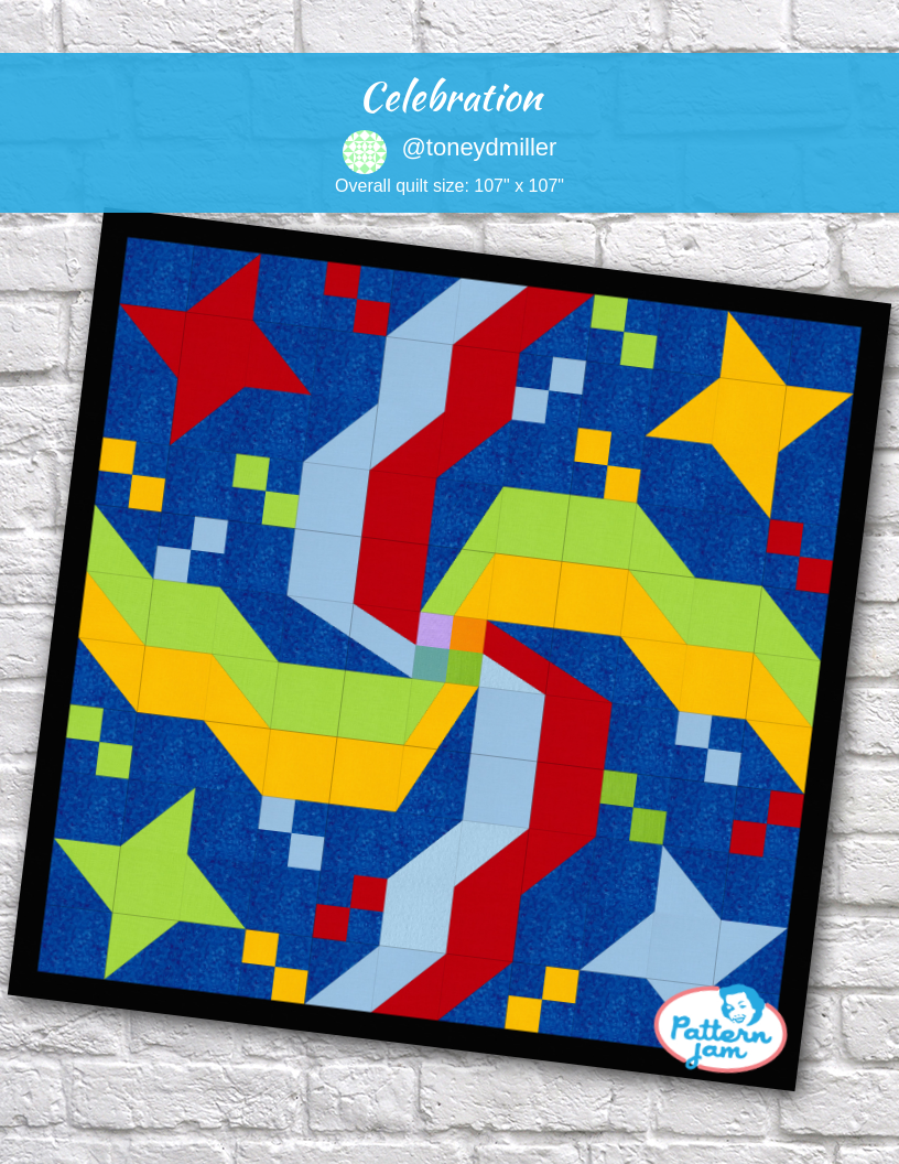 Celebration - custom quilt designed by &#64;toneydmiller using PatternJam quilt design software