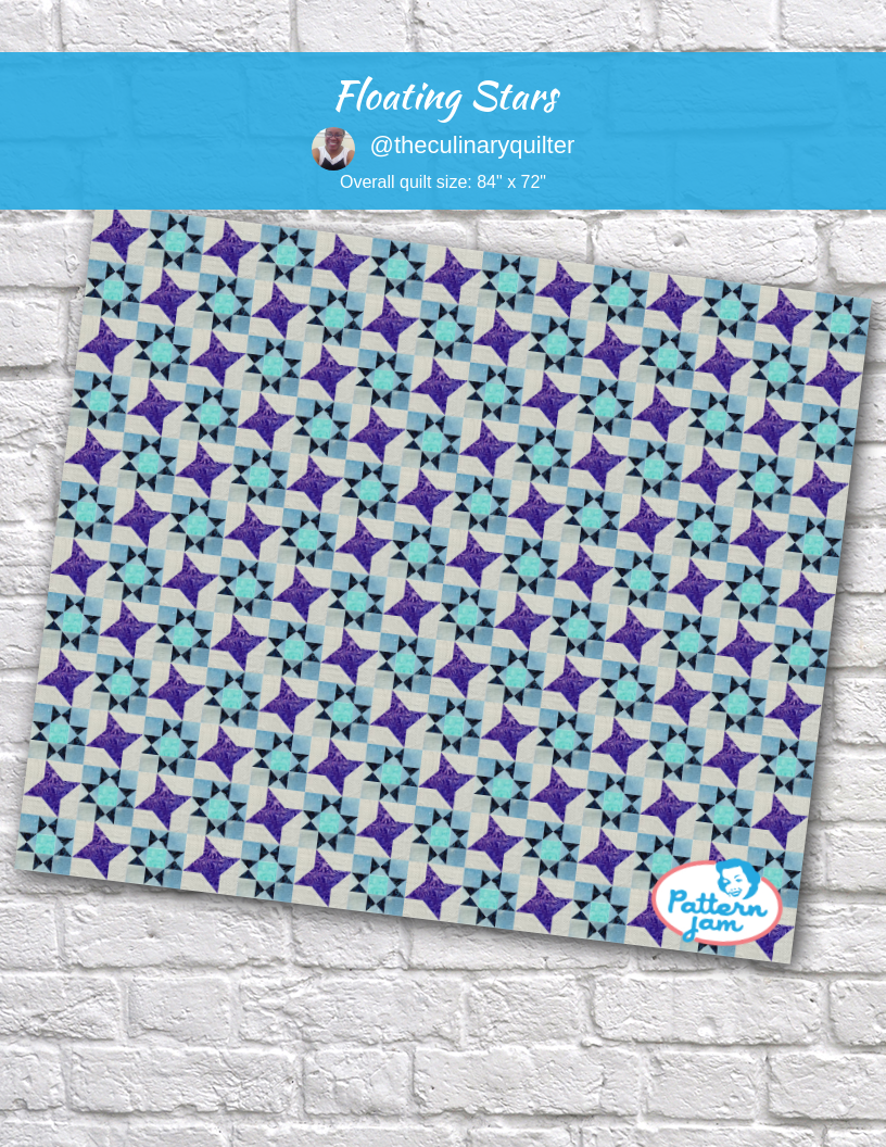Floating Stars - custom quilt designed by &#64;theculinaryquilter using PatternJam quilt design software