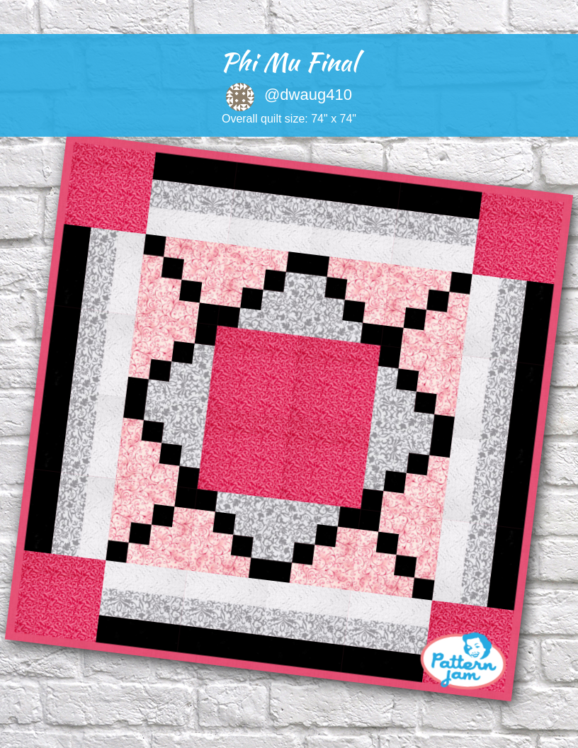 Phi Mu Final - custom quilt designed by &#64;dwaug410 using PatternJam quilt design software