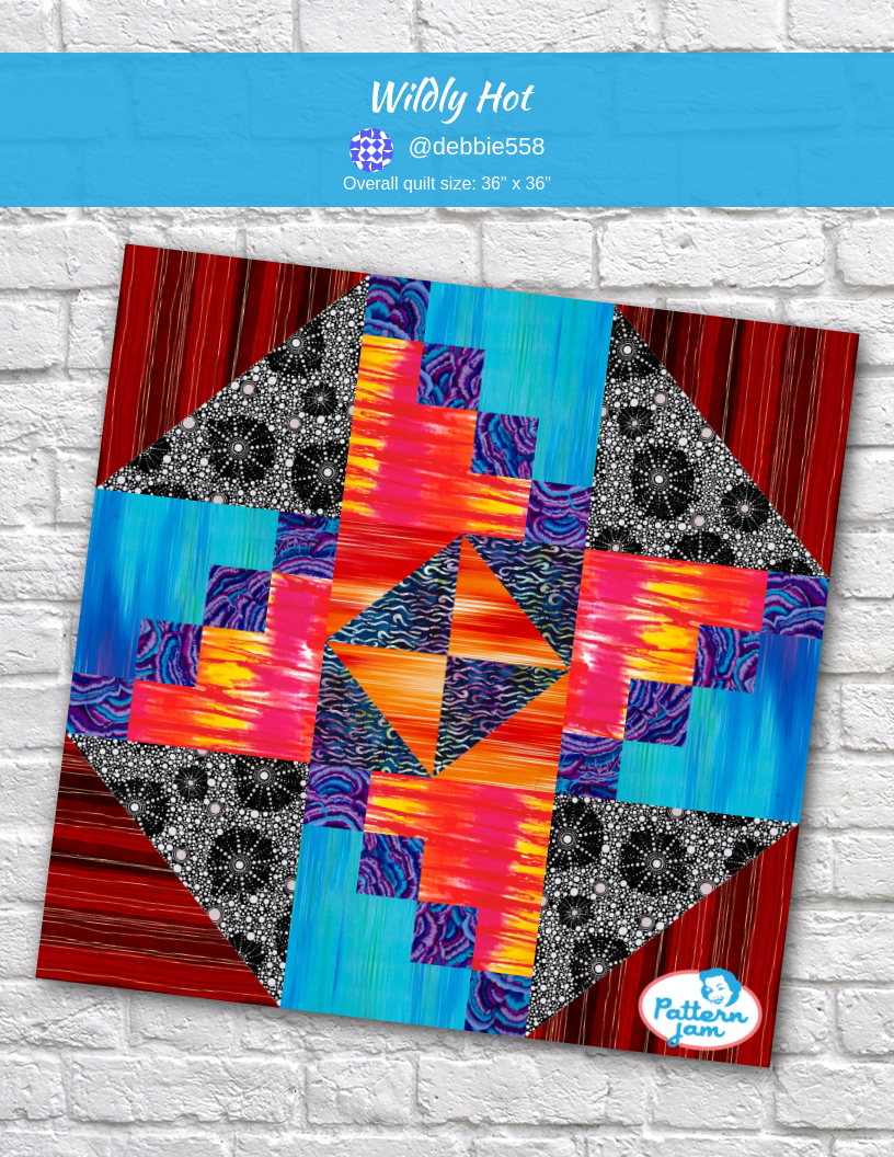Wildly Hot - custom quilt designed by &#64;debbie558 using PatternJam quilt design software