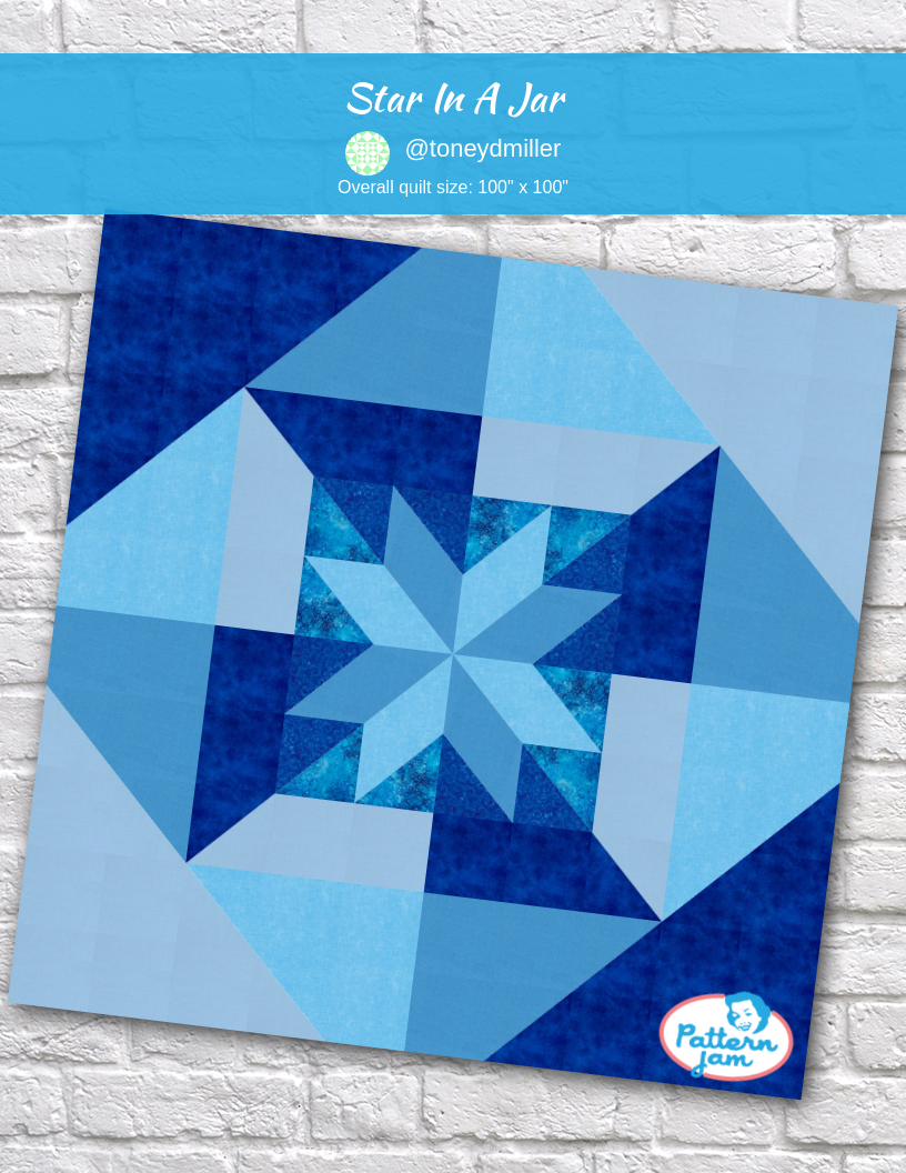 Star in a Jar - custom quilt designed by &#64;toneydmiller using PatternJam quilt design software