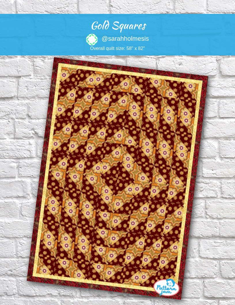 Gold Squares - custom quilt designed by &#64;sarahholmesis using PatternJam quilt design software