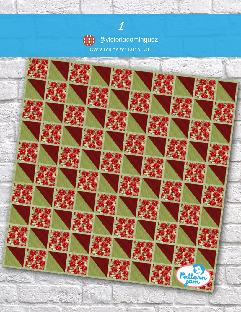 1 - custom quilt designed by &#64;victoriadominguez using PatternJam quilt design software