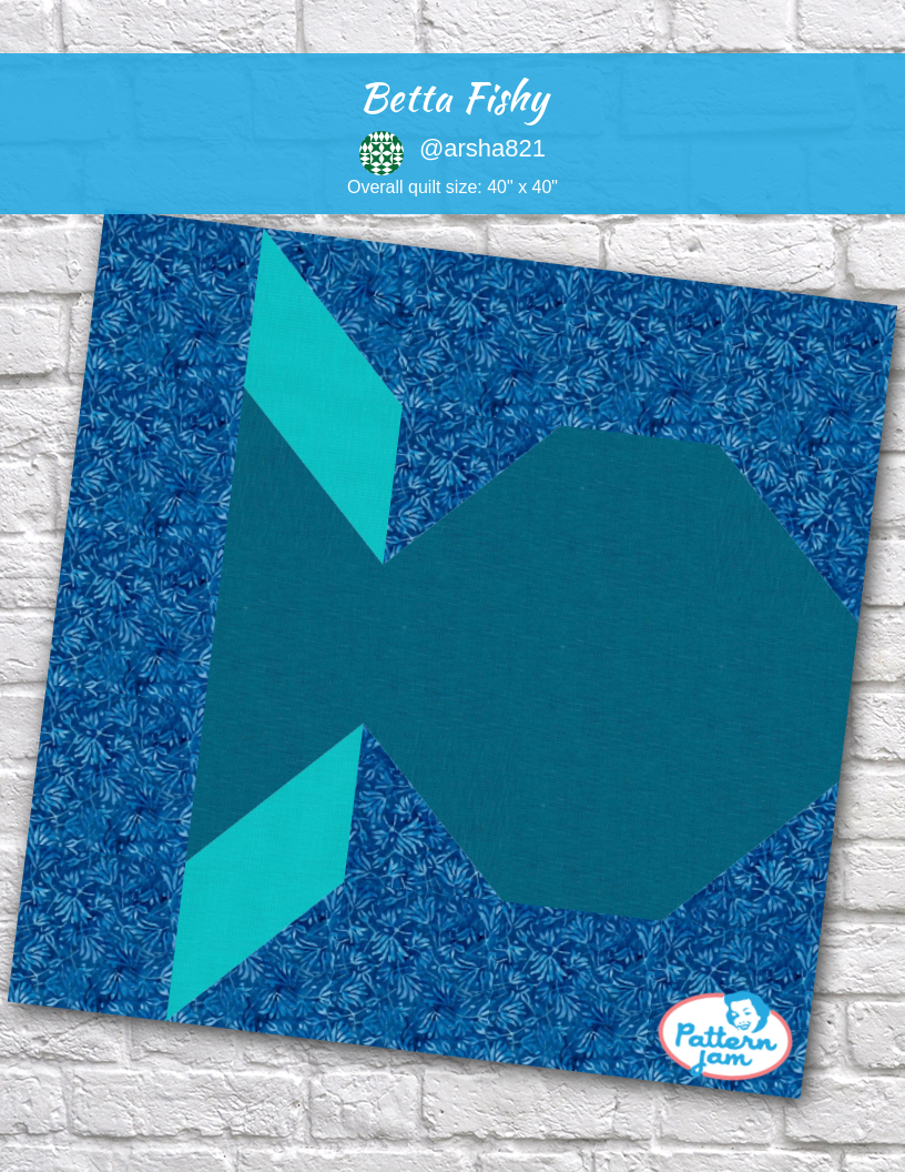 Betta Fishy - custom quilt designed by &#64;arsha821 using PatternJam quilt design software