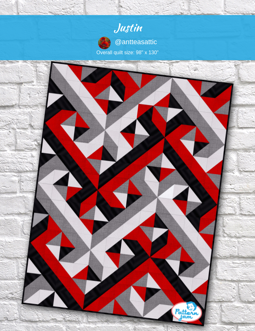 justin - custom quilt designed by &#64;antteasattic using PatternJam quilt design software