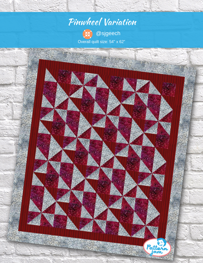 pinwheel variation - custom quilt designed by &#64;sjgeech using PatternJam quilt design software