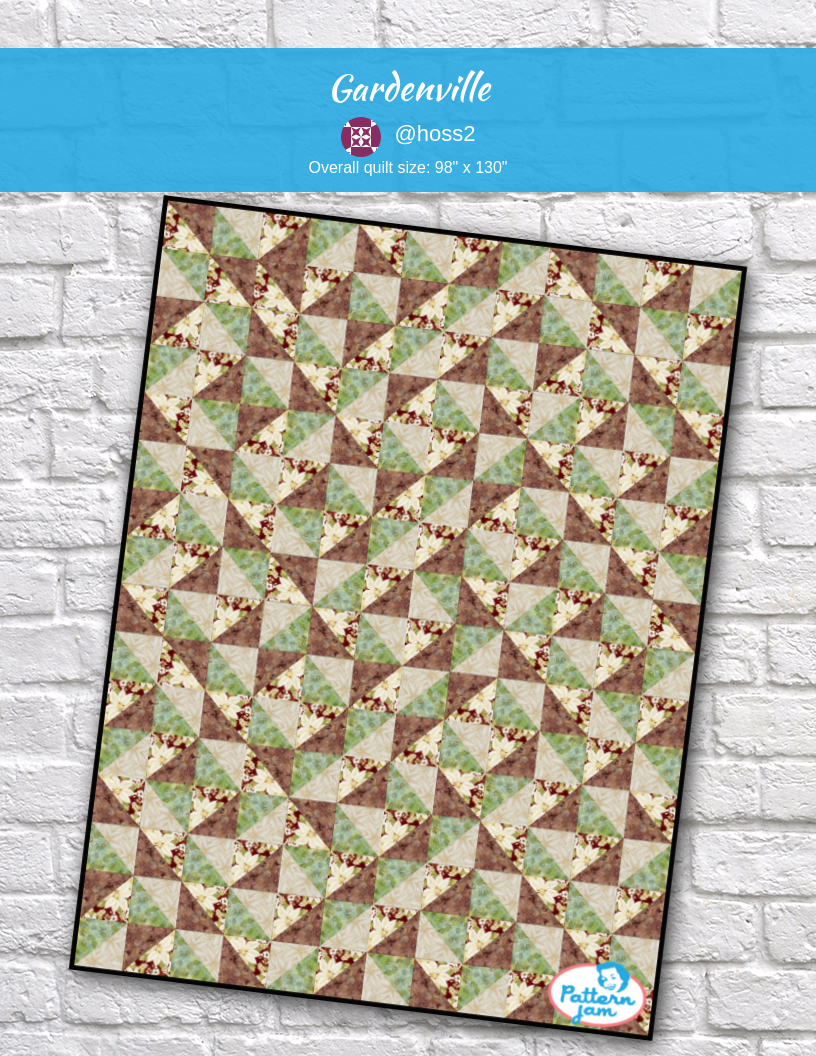 Gardenville - custom quilt designed by &#64;hoss2 using PatternJam quilt design software