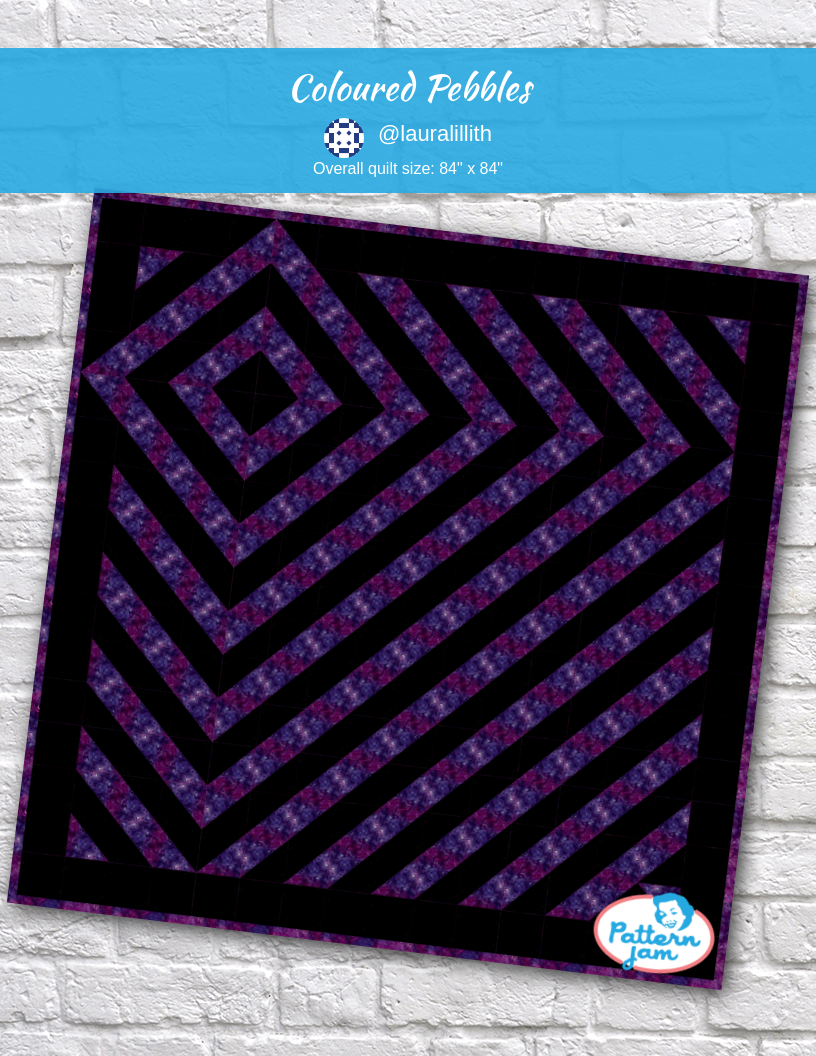 Coloured pebbles - custom quilt designed by &#64;lauralillith using PatternJam quilt design software
