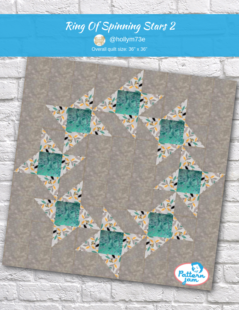 Ring of spinning stars 2 - custom quilt designed by &#64;hollym73e using PatternJam quilt design software