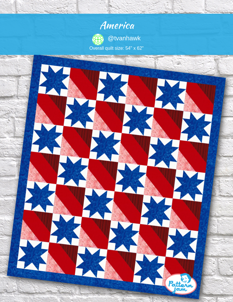 america - custom quilt designed by &#64;tvanhawk using PatternJam quilt design software