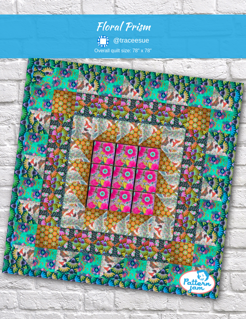 Floral prism - custom quilt designed by &#64;traceesue using PatternJam quilt design software