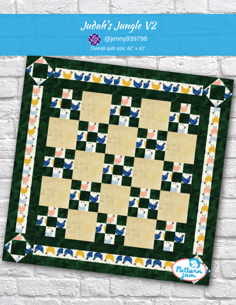 Judah's Jungle v2 - custom quilt designed by &#64;jenny939798 using PatternJam quilt design software