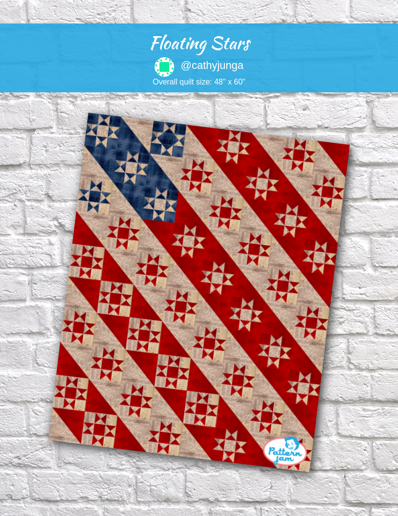 Floating Stars - custom quilt designed by &#64;cathyjunga using PatternJam quilt design software